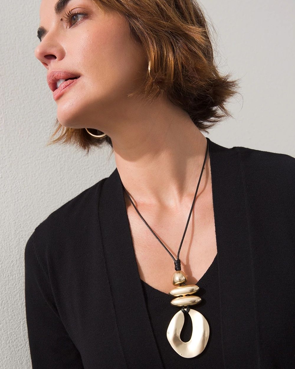 Gold Tone Adjustable Pendant Necklace | Chico's Gold Tone Adjustable Pendant Necklace | Chico's